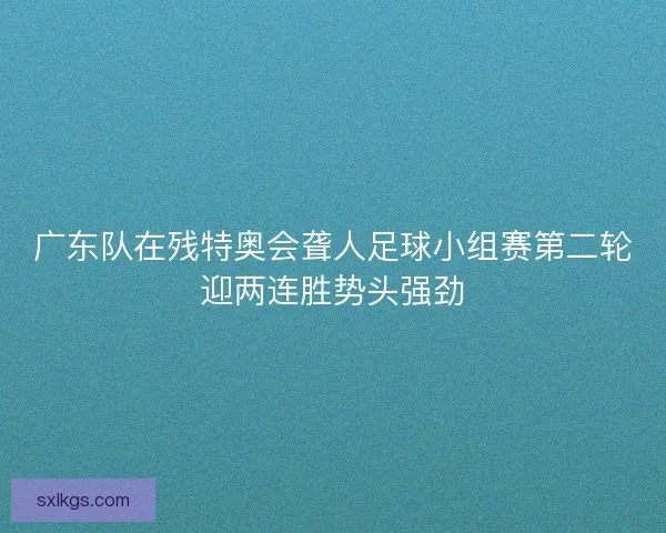 广东队在残特奥会聋人足球小组赛第二轮迎两连胜势头强劲
