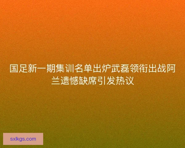 国足新一期集训名单出炉武磊领衔出战阿兰遗憾缺席引发热议